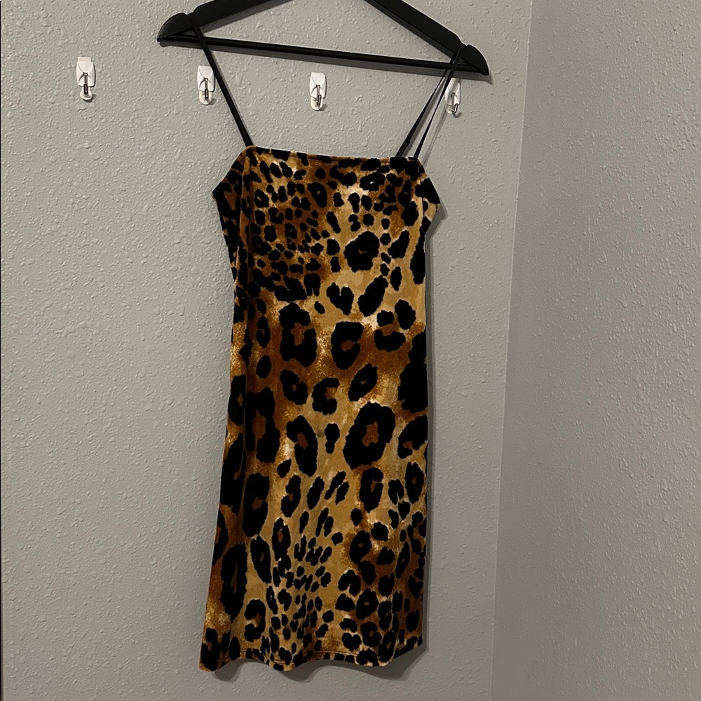 Leopard Print Velvet Mini Bodycon Dress